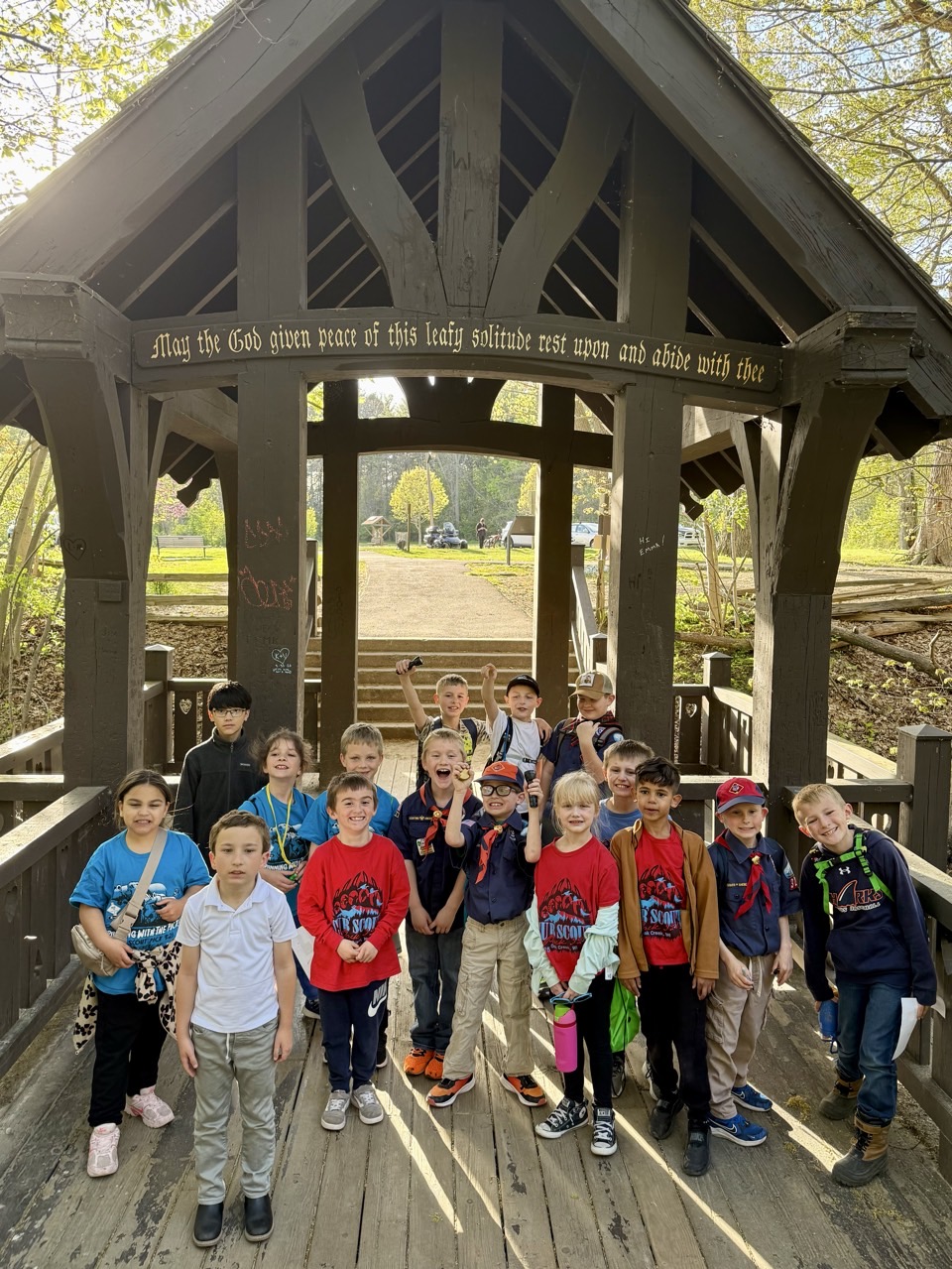 Pack 321 Scouts hiking together